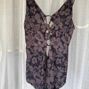 ACACIA Floral One-Piece Swimsuit Size Small
